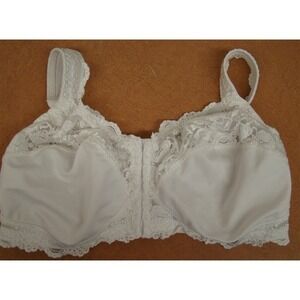 NWT Comfort Choice 38C Wirefree Front Hook Leisure Bra Gel Straps White 128369